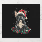 French Bulldog Christmas Lights Xmas Dogs Gifts Me Schaumweinetikett (Einzelnes Label)