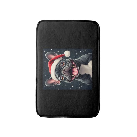 French Bulldog Christmas Long Sleeve T - Shirt Badematte (Vorderseite Vertikal)