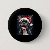 French Bulldog Christmas Long Sleeve T - Shirt Button (Vorderseite)