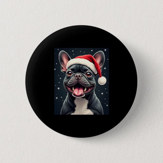 French Bulldog Christmas Long Sleeve T - Shirt Button (Vorderseite)