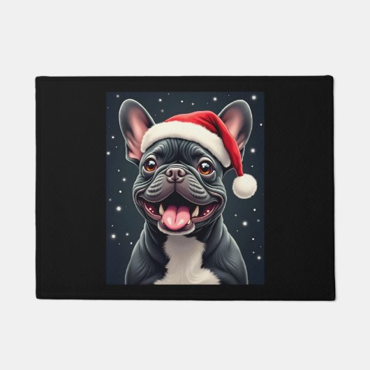 French Bulldog Christmas Long Sleeve T - Shirt Fußmatte (Vorderseite)