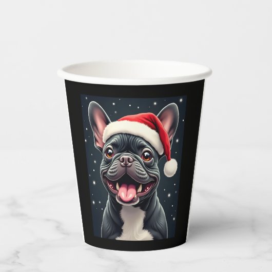 French Bulldog Christmas Long Sleeve T - Shirt Pappbecher (Vorderseite)