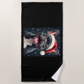 French Bulldog Christmas Long Sleeve T - Shirt Strandtuch (Vorderseite)