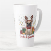 French Bulldog Christmas Mug – Fa La La Frenchie Milchtasse (Rechte Ecke)
