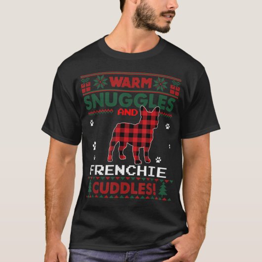 French Bulldog Christmas Pajama Dog Ugly Christmas T-Shirt (Vorderseite)