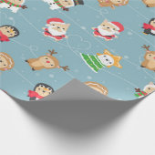 French Bulldog Christmas Pattern Geschenkpapier (Ecke)
