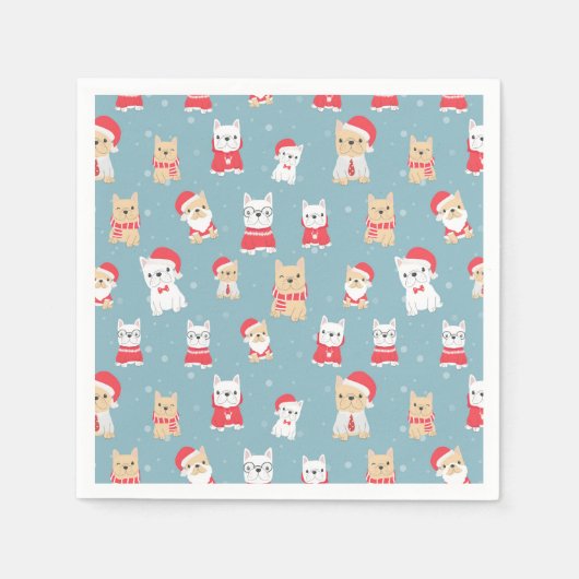 French Bulldog Christmas Pattern Serviette (Vorderseite)