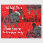 French Bulldog Christmas Personalisiert Dog French Geschenkpapier (Flach)