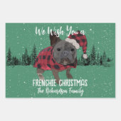 French Bulldog Christmas Personalisiert Dog French Geschenkpapier Set (Vorderseite)