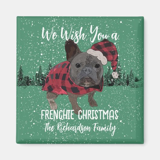 French Bulldog Christmas Personalisiert Dog French Magnet (Vorne)
