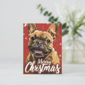 French Bulldog Christmas Postcard Postkarte (Stehend Vorderseite)