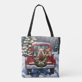 French Bulldog Christmas Red Truck Holiday Tasche (Rückseite)