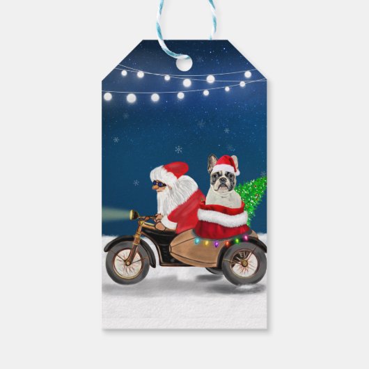 French Bulldog Christmas Santa Claus Geschenkanhänger (Rückseite)