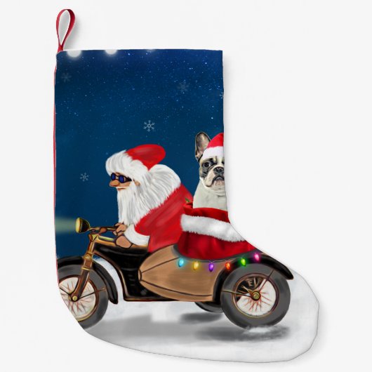 French Bulldog Christmas Santa Claus Kleiner Weihnachtsstrumpf (Vorderseite)