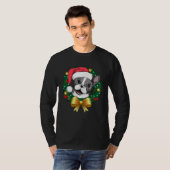 French Bulldog Christmas Santa Xmas Wreath Tree T-Shirt (Vorne ganz)