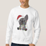 French Bulldog Christmas Snow Winter Animals Sweatshirt<br><div class="desc">The French bulldog to softness with fair lights. Funny animals with gifts and snow to the holidays. Also funny for Christmas in July. Dogs are sweet animals and perfect for Christmas.</div>