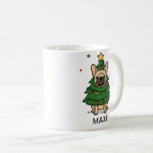 French Bulldog Christmas Tree Custom Name Kaffeetasse (VorderseiteRechts)