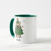 French Bulldog Christmas Tree Custom Name Tasse (Vorderseite Links)
