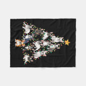 French Bulldog Christmas Tree Frenchie Dog Xmas Pa Fleecedecke (Vorderseite (Horizontal))