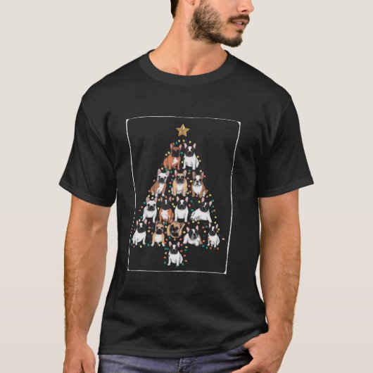 French Bulldog Christmas Tree Frenchie Dog Xmas Pa T-Shirt (Vorderseite)