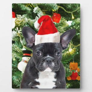 French Bulldog Christmas Tree Ornaments Snowman Fotoplatte