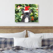 French Bulldog Christmas Tree Ornaments Snowman Leinwanddruck (Insitu (Schlafzimmer))