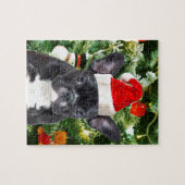 French Bulldog Christmas Tree Ornaments Snowman Puzzle (Horizontal)