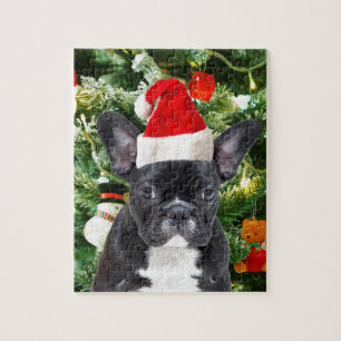 French Bulldog Christmas Tree Ornaments Snowman Puzzle