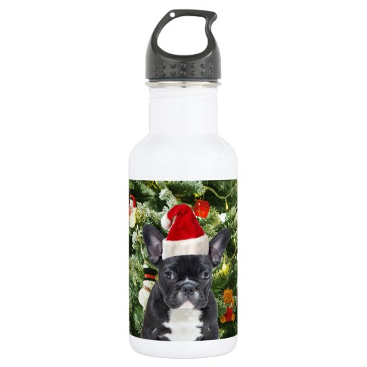 French Bulldog Christmas Tree Ornaments Snowman Trinkflasche (Vorderseite)