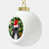 French Bulldog Christmas Tree Snowman Keramik Kugel-Ornament (Rechts)