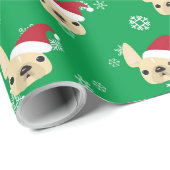 French Bulldog Christmas Wrapping Paper Geschenkpapier (Rolleneckpunkt)