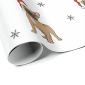 French Bulldog Christmas Wrapping Paper Geschenkpapier (Rolleneckpunkt)