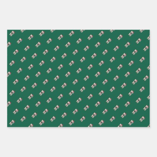 French Bulldog Christmas Wrapping Paper Geschenkpapier Set (Vorderseite)
