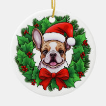 French Bulldog Christmas Wreath