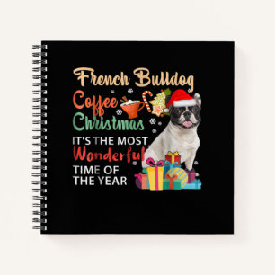 French Bulldog Coffee Christmas It's Wonderful Notizblock