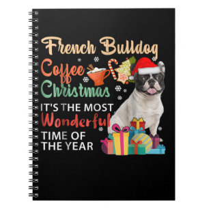 French Bulldog Coffee Christmas It's Wonderful Notizblock