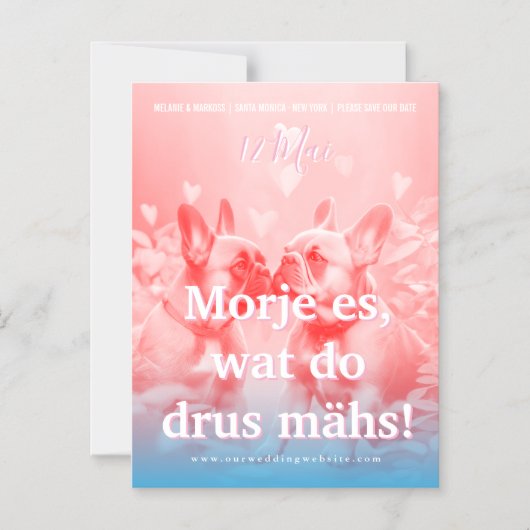 French Bulldog Cologne Save the Date  Magneteinladung (Vorderseite)