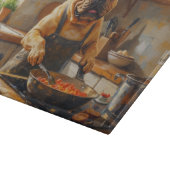 French Bulldog Cooking in Kitchen Schneidebrett (Ecke)