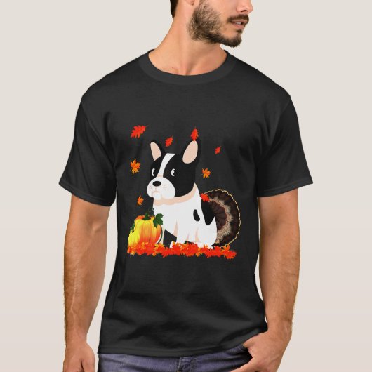 French Bulldog Costume Erntedank T-Shirt (Vorderseite)