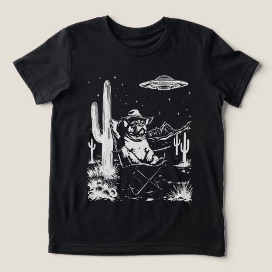 French Bulldog Cowboy UFO Tri-Blend Shirt (Design Vorderseite)