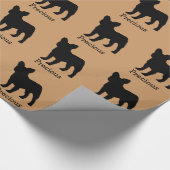 French Bulldog Custom Wrapping Paper Geschenkpapier (Ecke)
