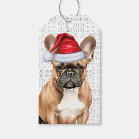 French Bulldog Cute Christmas Holiday Geschenkanhänger (Vorderseite)