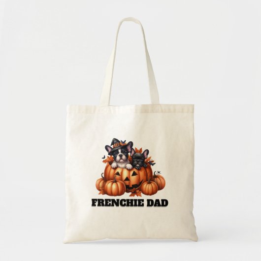 French Bulldog Dad Halloween Pumpkins Tragetasche (Vorne)