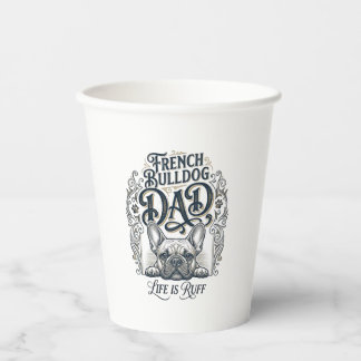 French Bulldog Dad Life Is Ruff Vintage Shirt Desi Pappbecher