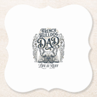 French Bulldog Dad Life Is Ruff Vintage Shirt Desi Untersetzer