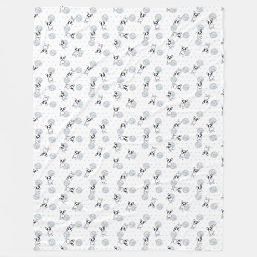 French Bulldog Daisy Fleece Blanket (Vorderseite)