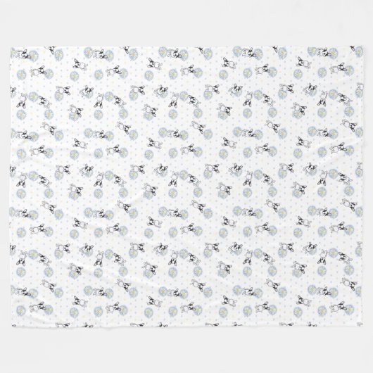 French Bulldog Daisy Fleece Blanket (Vorderseite (Horizontal))