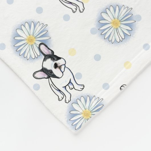 French Bulldog Daisy Fleece Blanket (Ecke)