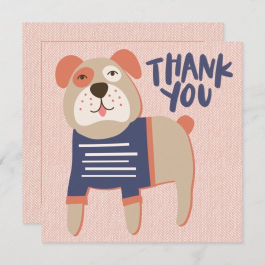 French Bulldog Danke, Card (Vorne/Hinten)