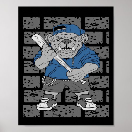 French Bulldog Design | Bulldog Baseball-Geschenk Poster (Vorne)